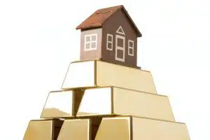 Gold bricks and model house