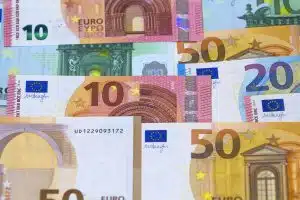 Different euro money banknotes for usage as background